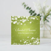 Elegant Vrijgezellenfeest Cherry Blossom Lime Gree Kaart (Staand voorkant)
