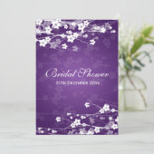 Elegant Vrijgezellenfeest Cherry Blossom Paars Kaart (Staand voorkant)