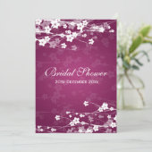 Elegant Vrijgezellenfeest Cherry Blossom Plum Kaart (Staand voorkant)