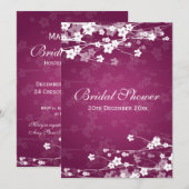 Elegant Vrijgezellenfeest Cherry Blossom Plum Kaart (Voorkant / Achterkant)