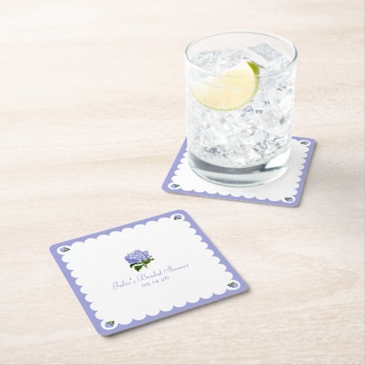 Elegant Vrijgezellenfeest Classic Hydrangea Scallo Kartonnen Onderzetters (Insitu)