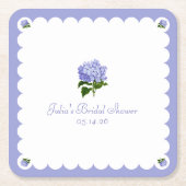 Elegant Vrijgezellenfeest Classic Hydrangea Scallo Kartonnen Onderzetters (Voorkant)