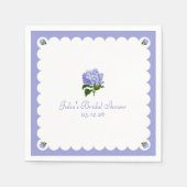 Elegant Vrijgezellenfeest Classic Hydrangea Scallo Servet (Voorkant)