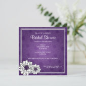 Elegant Vrijgezellenfeest Dahlia Floral Paars Kaart (Staand voorkant)