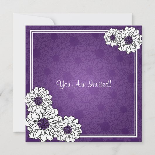Elegant Vrijgezellenfeest Dahlia Floral Paars Kaart (Achterkant)