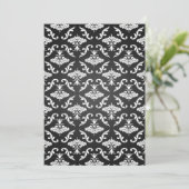 Elegant Vrijgezellenfeest  Damask Black Kaart (Staand voorkant)