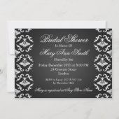 Elegant Vrijgezellenfeest  Damask Black Kaart (Achterkant)