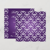 Elegant Vrijgezellenfeest  Damask Paars Kaart (Voorkant / Achterkant)
