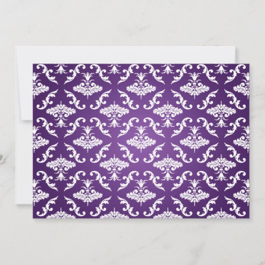 Elegant Vrijgezellenfeest  Damask Paars Kaart (Voorkant)