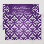 Elegant Vrijgezellenfeest  Damask Paars Kaart (Voorkant / Achterkant)