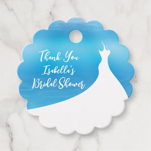 Elegant Vrijgezellenfeest Dank je blauwe waterverf Bedankjes Labels (Voorkant)