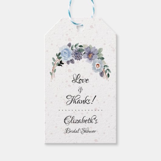 Elegant Vrijgezellenfeest Dank u Floral Cadeaulabel (Voorkant)