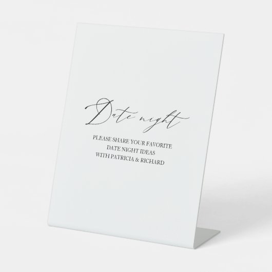 Elegant Vrijgezellenfeest Datum Nacht Jar Sign Reclamebord Met Voetstuk (Voorkant)