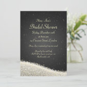 Elegant Vrijgezellenfeest Dazzling Sparkles Black Kaart (Staand voorkant)