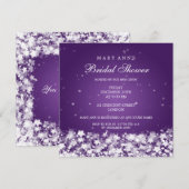 Elegant Vrijgezellenfeest Dazzling Stars Paars Kaart (Voorkant / Achterkant)