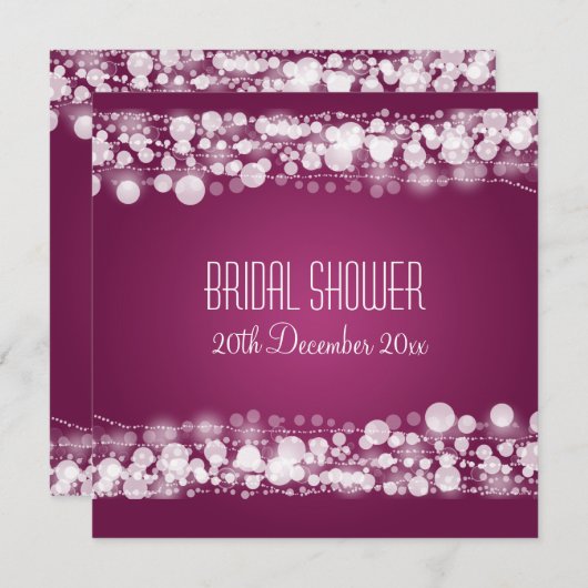 Elegant Vrijgezellenfeest Dotted Plum Kaart (Voorkant / Achterkant)