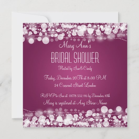 Elegant Vrijgezellenfeest Dotted Plum Kaart (Achterkant)