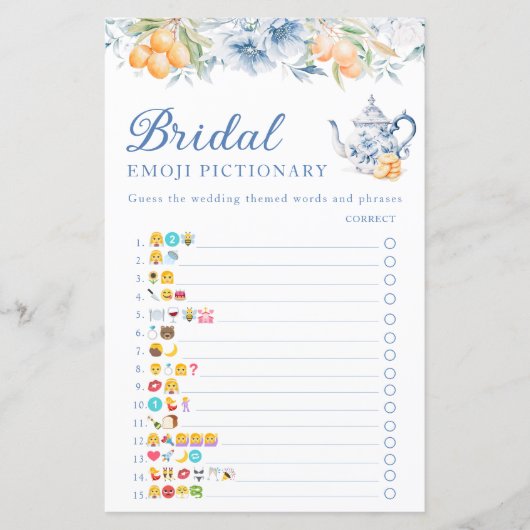 Elegant Vrijgezellenfeest Emoji Pictionary Game (Voorkant)