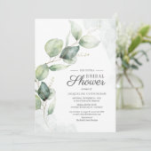 Elegant Vrijgezellenfeest Eucalyptus Script Floral Kaart (Staand voorkant)