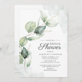 Elegant Vrijgezellenfeest Eucalyptus Script Floral Kaart (Voorkant / Achterkant)