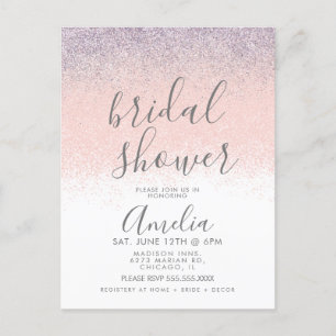 Elegant Vrijgezellenfeest Faux Ombré Glitter Pink Briefkaart