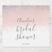 Elegant Vrijgezellenfeest Faux Ombré Glitter Pink Likeurfles Etiket (Enkel label)