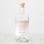 Elegant Vrijgezellenfeest Faux Ombré Glitter Pink Likeurfles Etiket (Voorkant)