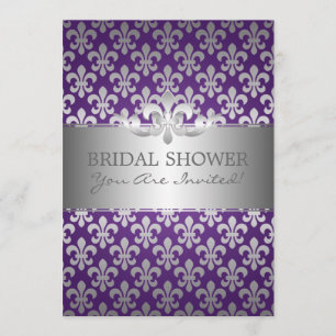 Elegant Vrijgezellenfeest Fleur De Lis Paars Kaart