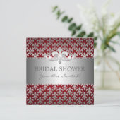 Elegant Vrijgezellenfeest Fleur De Lis Red Kaart (Staand voorkant)