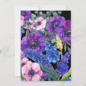 Elegant Vrijgezellenfeest Floral Blue Paars Pink Kaart (Achterkant)