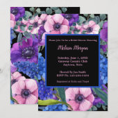 Elegant Vrijgezellenfeest Floral Blue Paars Pink Kaart (Voorkant / Achterkant)