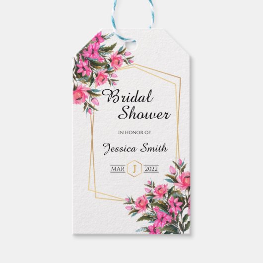Elegant Vrijgezellenfeest Floral Cadeaulabel (Voorkant)