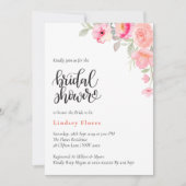 Elegant Vrijgezellenfeest Floral Greenery Waterver Kaart (Voorkant)