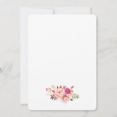 Elegant Vrijgezellenfeest Floral Pink Gold Invite Kaart (Achterkant)