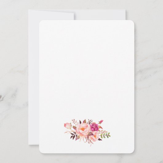 Elegant Vrijgezellenfeest Floral Pink Gold Invite Kaart (Achterkant)