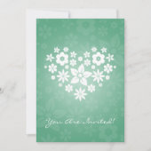 Elegant Vrijgezellenfeest Flowery Heart Mint Green Kaart (Voorkant)