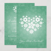 Elegant Vrijgezellenfeest Flowery Heart Mint Green Kaart (Voorkant / Achterkant)