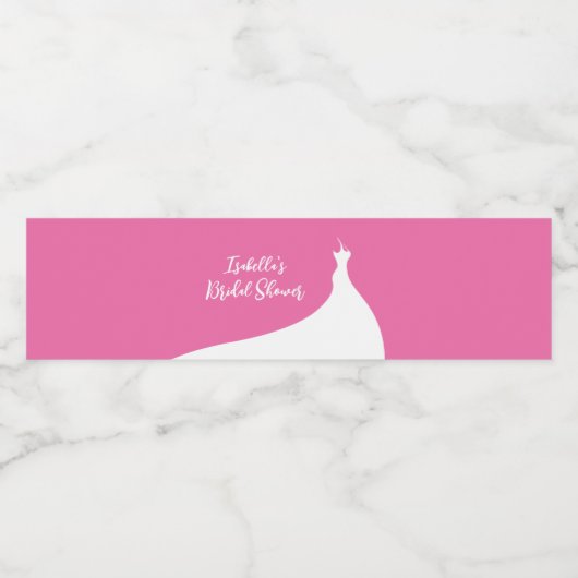 Elegant Vrijgezellenfeest fuchsia Water Fles Etike Waterfles Etiket (Enkel label)