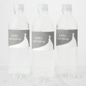 Elegant Vrijgezellenfeest grijs linnen Waterfles Etiket (Flessen)