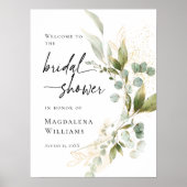 Elegant Vrijgezellenfeest groen en gouden welkom Poster (Voorkant)