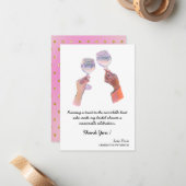 Elegant Vrijgezellenfeest Host Dank u Notitiekaartje (Voorkant / Achterkant in situ)