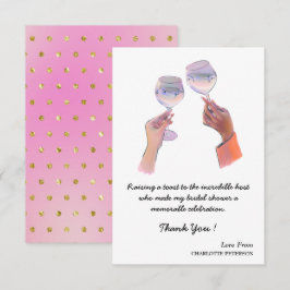 Elegant Vrijgezellenfeest Host Dank u Notitiekaartje