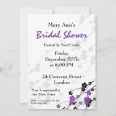 Elegant Vrijgezellenfeest Japans bloemen Paars Kaart (Achterkant)