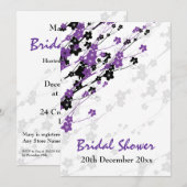 Elegant Vrijgezellenfeest Japans bloemen Paars Kaart (Voorkant / Achterkant)