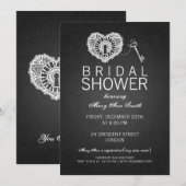 Elegant Vrijgezellenfeest key voor mijn hart zwart Kaart (Voorkant / Achterkant)