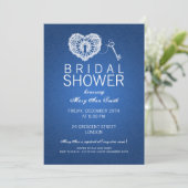 Elegant Vrijgezellenfeest key voor mijn hartblauw Kaart (Staand voorkant)