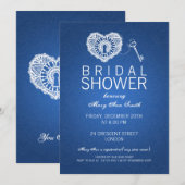 Elegant Vrijgezellenfeest key voor mijn hartblauw Kaart (Voorkant / Achterkant)