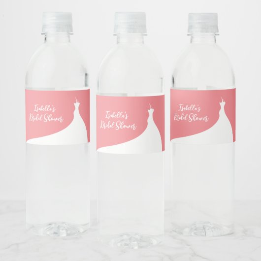 Elegant Vrijgezellenfeest koraal water Etiket op f (Flessen)