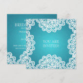 Elegant Vrijgezellenfeest  Lace Blue Kaart (Voorkant / Achterkant)