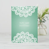 Elegant Vrijgezellenfeest  Lace Mint Green Kaart (Staand voorkant)